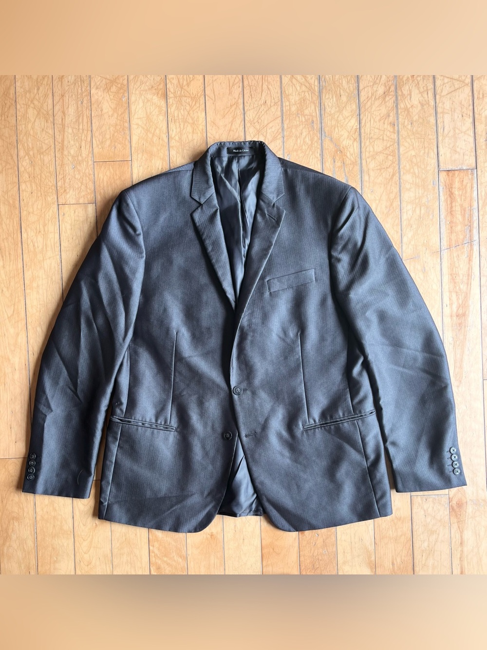 Calvin Klein Slim Fit Charcoal Gray Blazer Suit Jacket Size 46 R